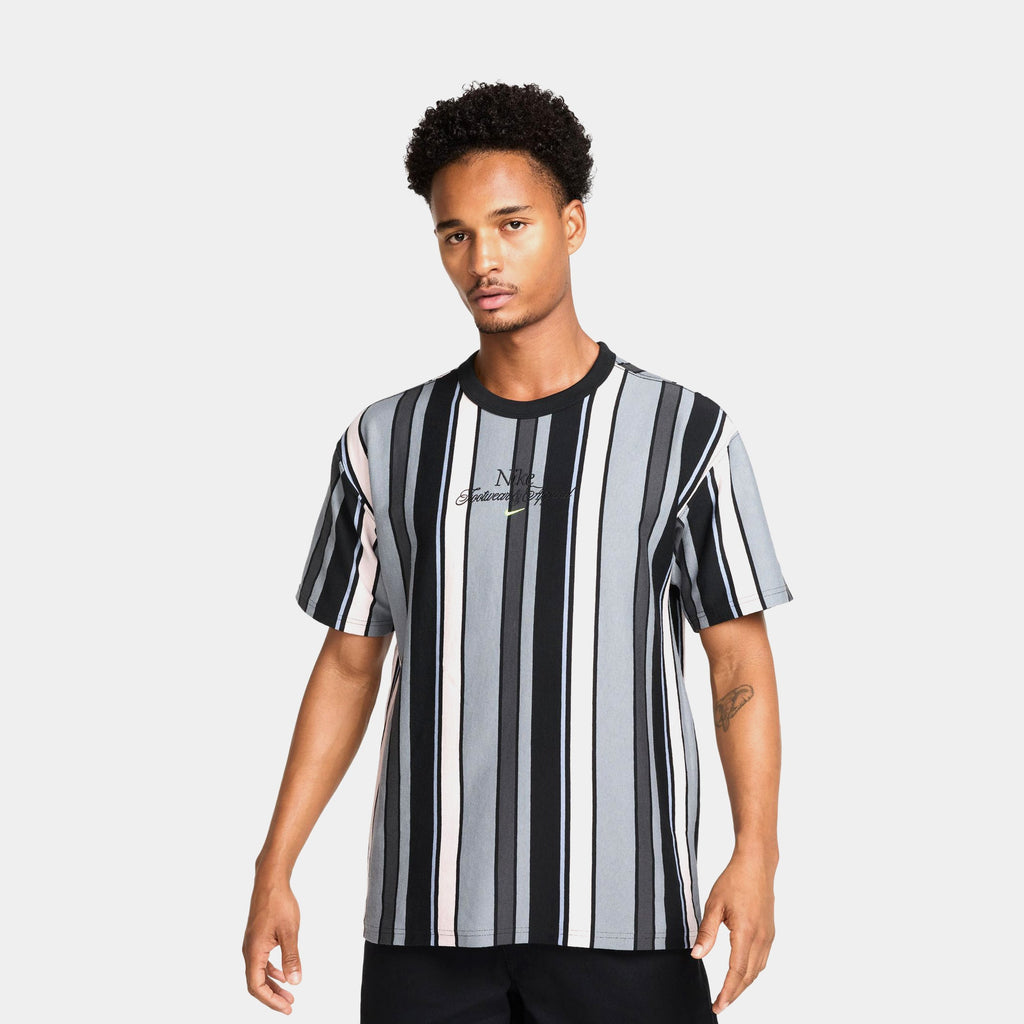 NSW Max 90 Stripe Mens Short Sleeve Shirt (White/Black/Blue)