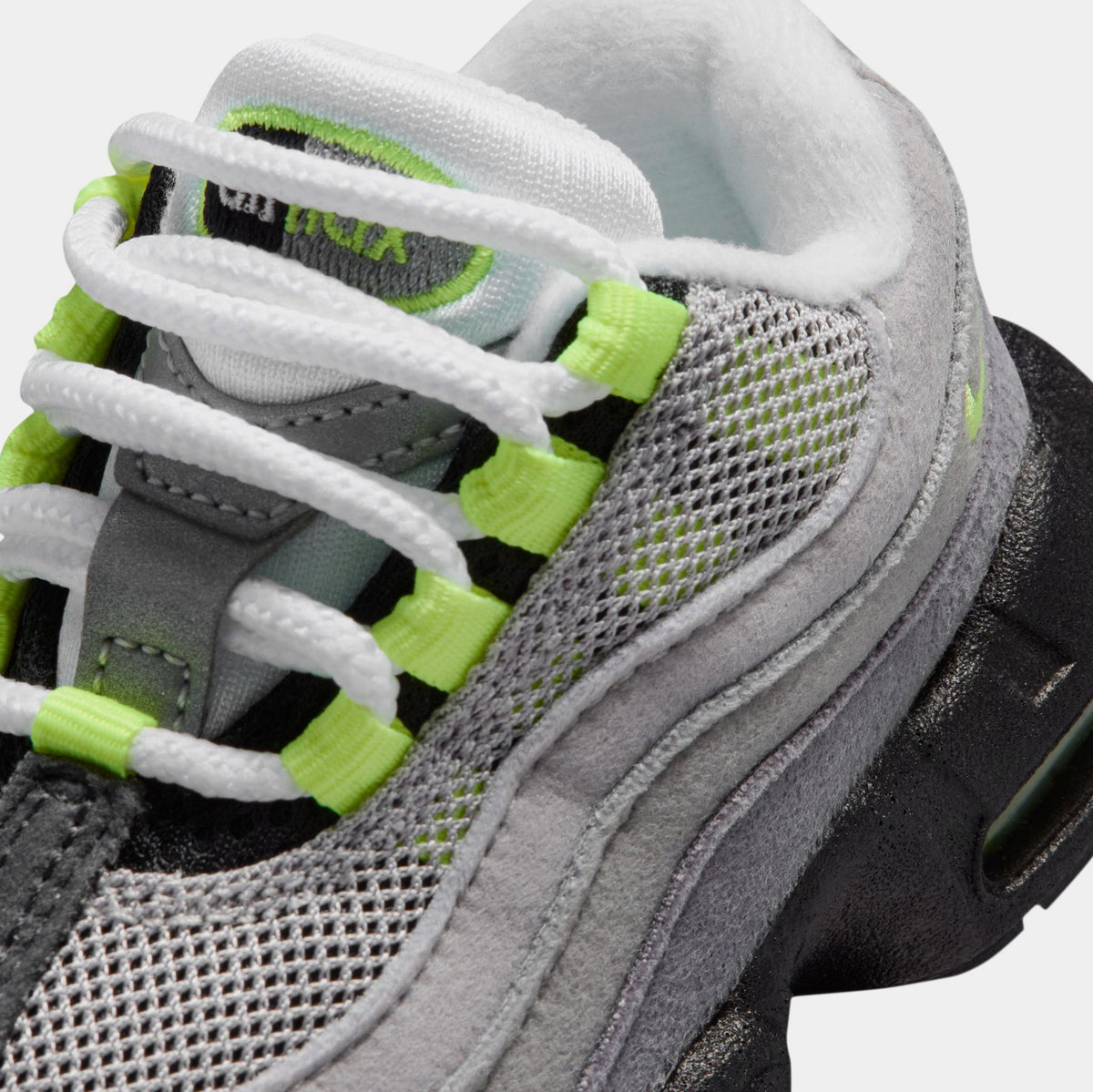 Little Max 95 Big Bubble Neon Infant Toddler Running Shoes (Black/Neon Yellow/Anthracite/Light Graphite)