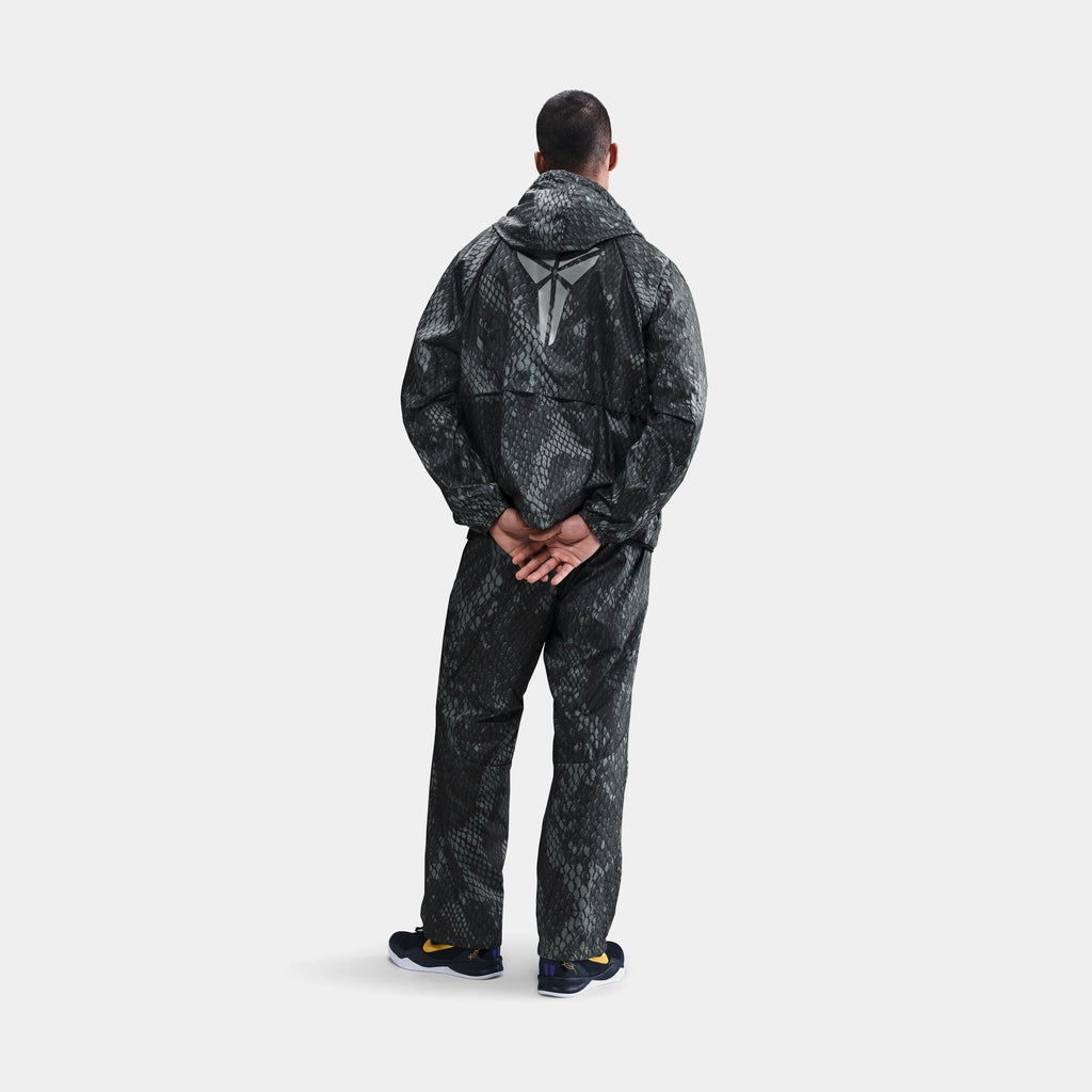 Kobe Zip Up Woven Mens Jacket (Black/Silver)