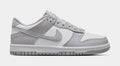 Dunk Low Grade School Basketball Shoes (White/Light Grey/White)