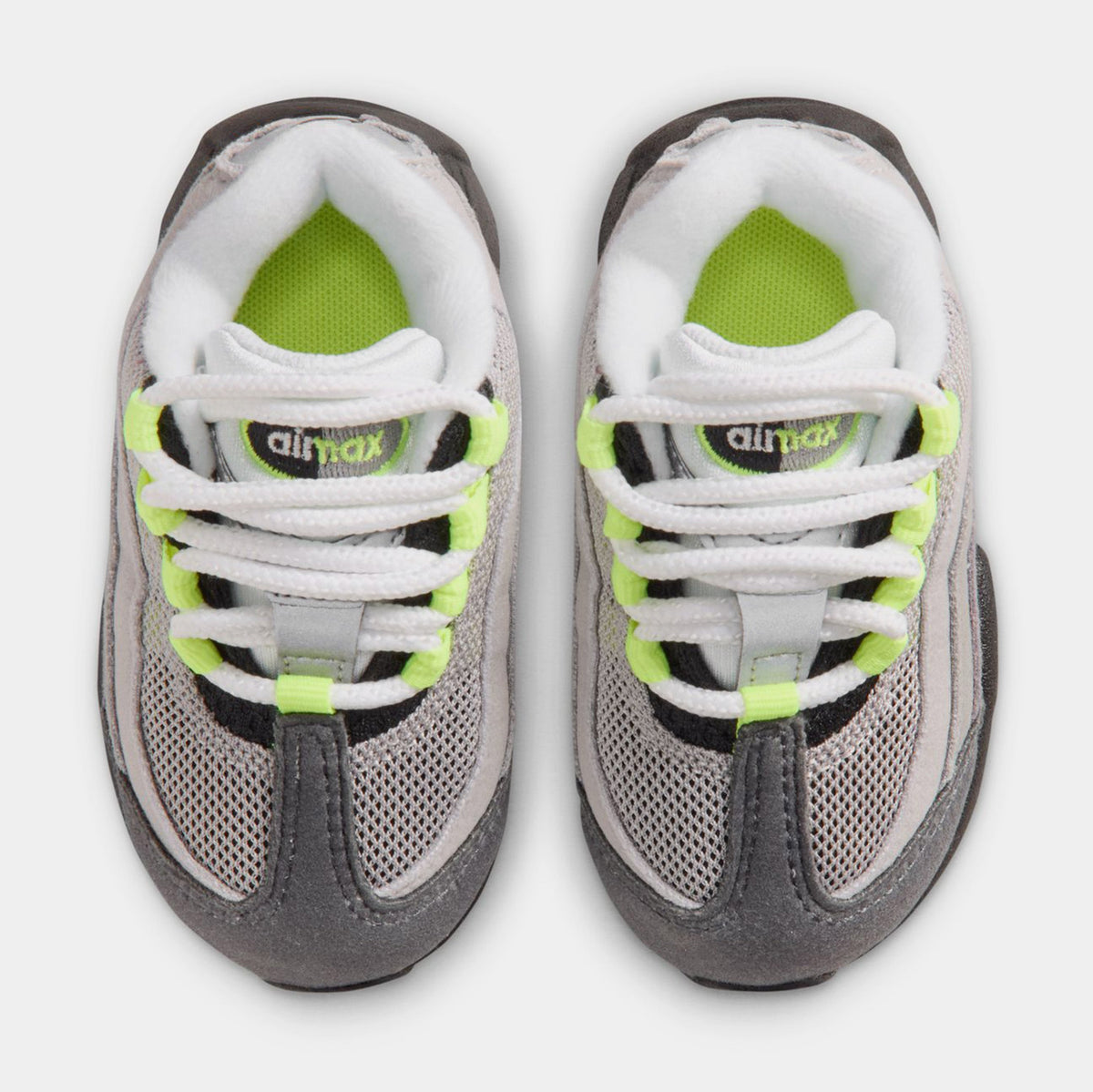 Little Max 95 Big Bubble Neon Infant Toddler Running Shoes (Black/Neon Yellow/Anthracite/Light Graphite)