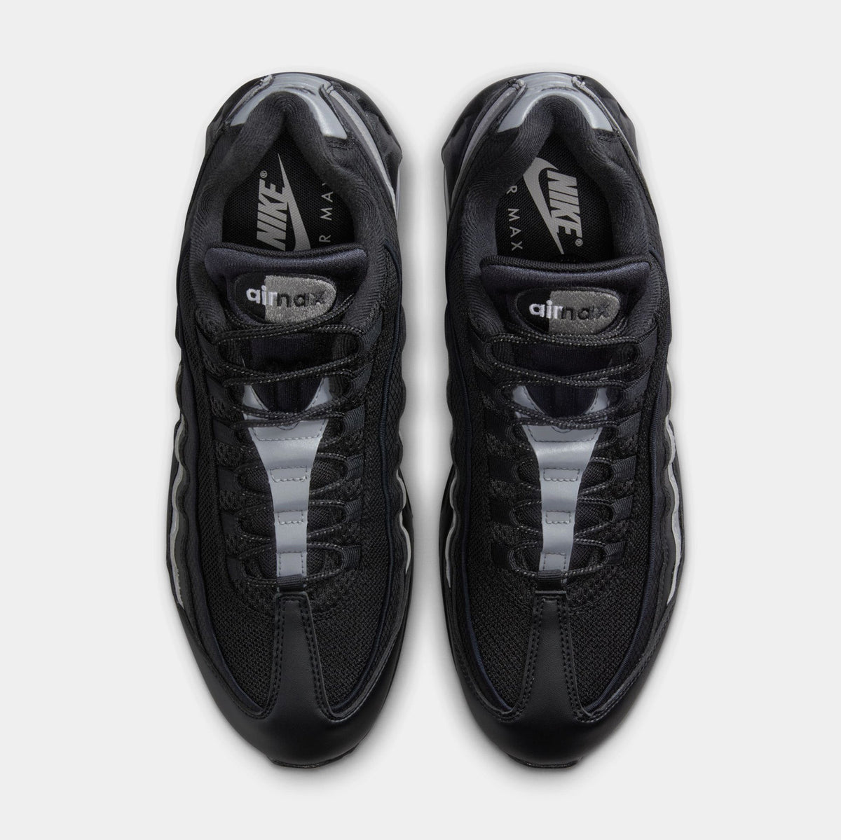 Air Max 95 Big Bubble Mens Running Shoes (Black/Black/White/Metallic Silver)