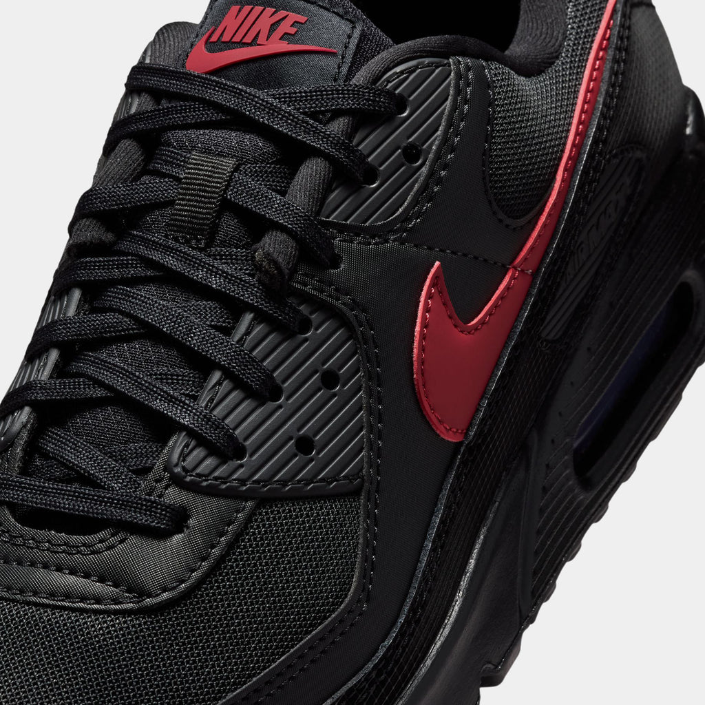 Air Max 90 Mens Running Shoes (Black/Tough Red)