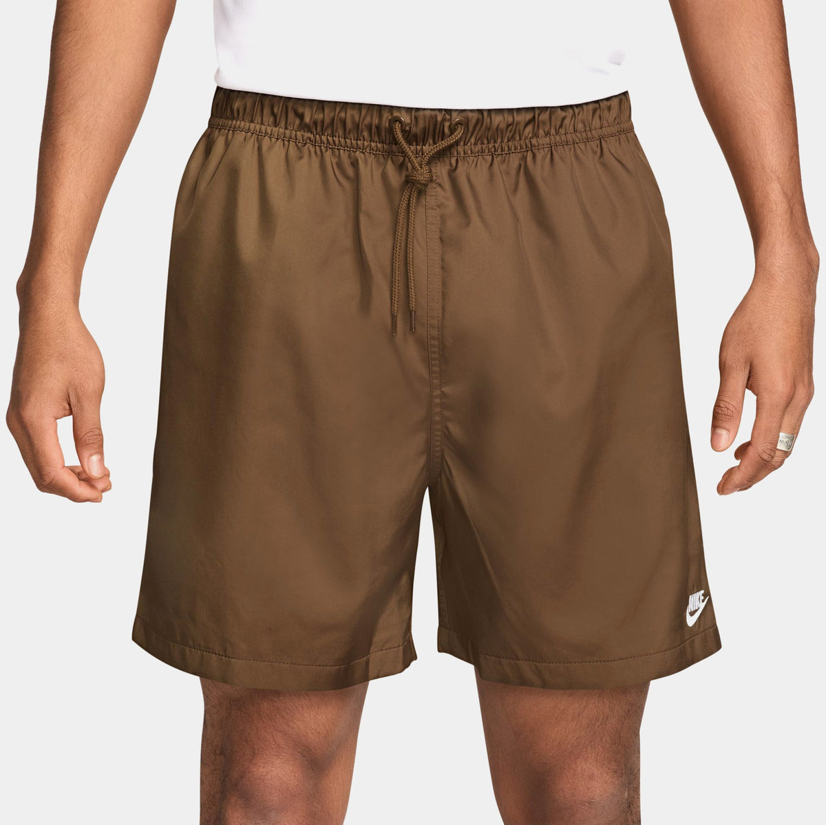 NSW Club Flow Woven Mens Shorts (Brown/White)