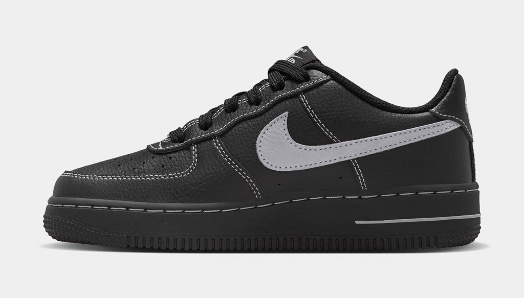 Air Force 1 LV8 Grade School Lifestyle Shoes (Black/Black/Black/Wolf Gray)