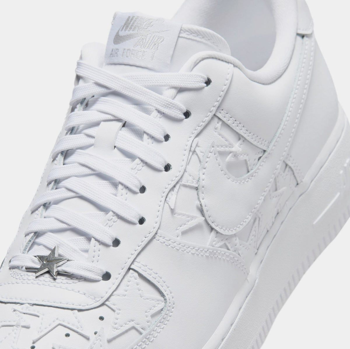 Air Force 1 White Stars Mens Lifestyle Shoes (White/White/Metallic Silver)