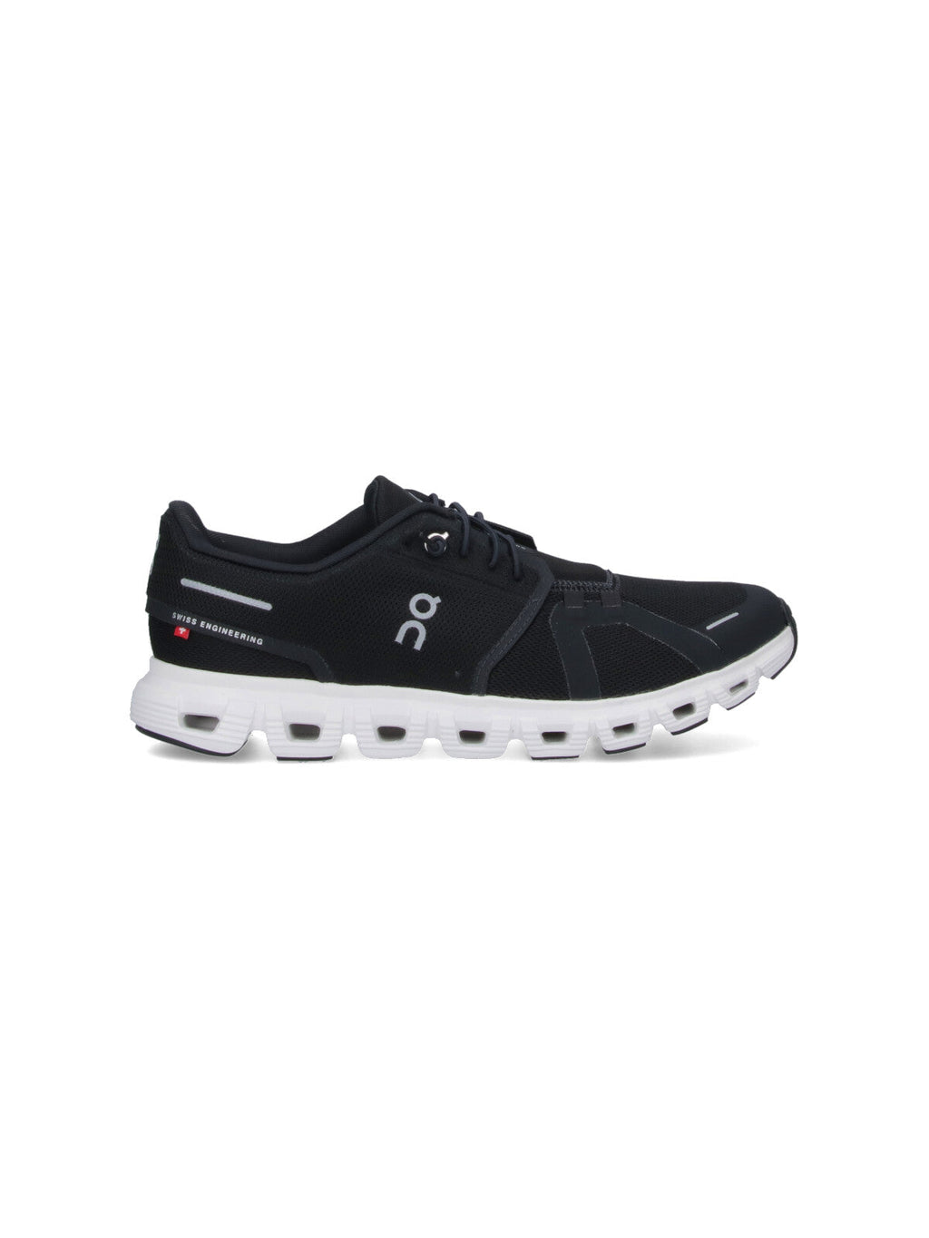 Black Mesh Sneakers With Textured Rubber Sole