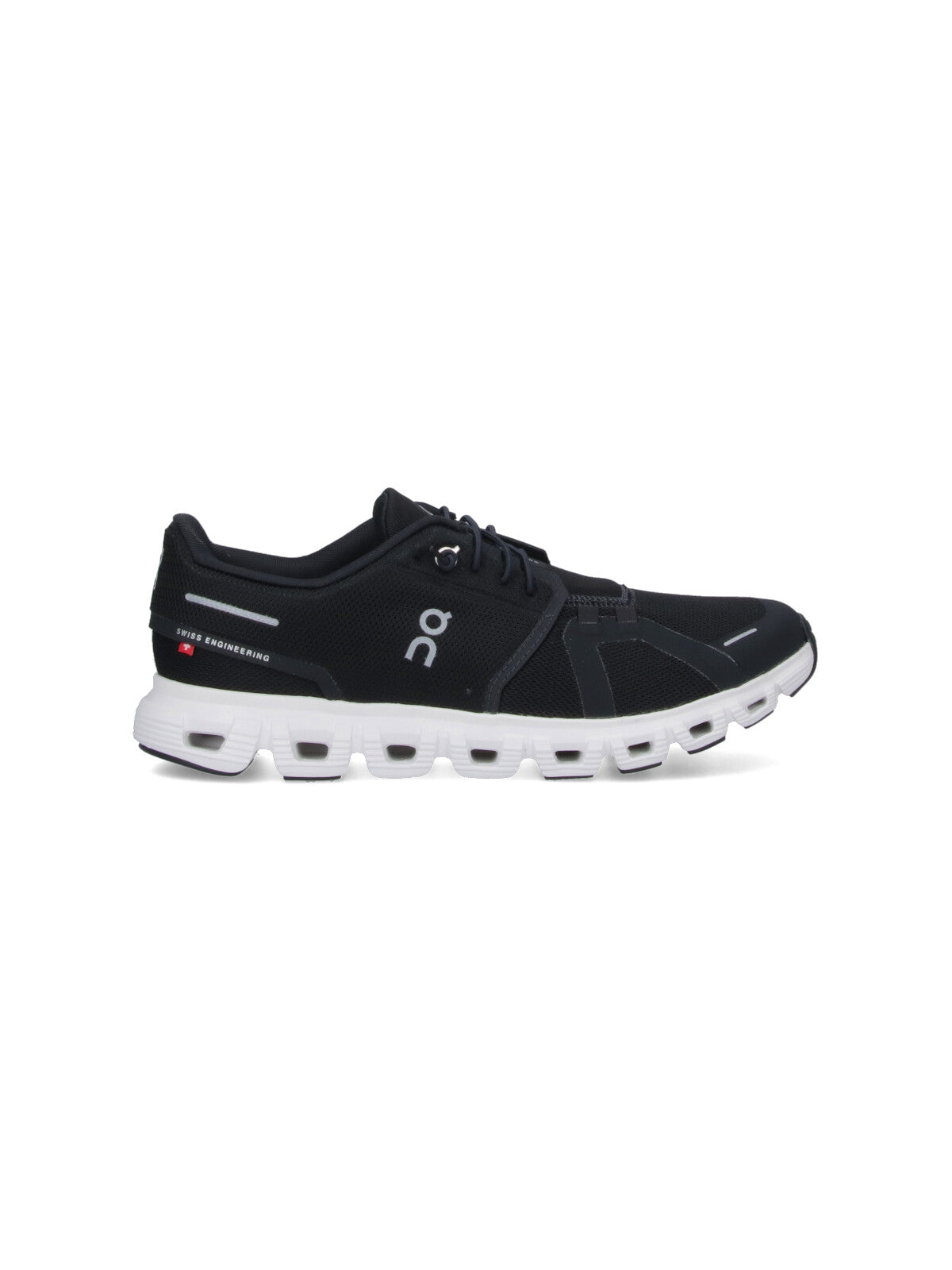 Black Mesh Sneakers With Textured Rubber Sole