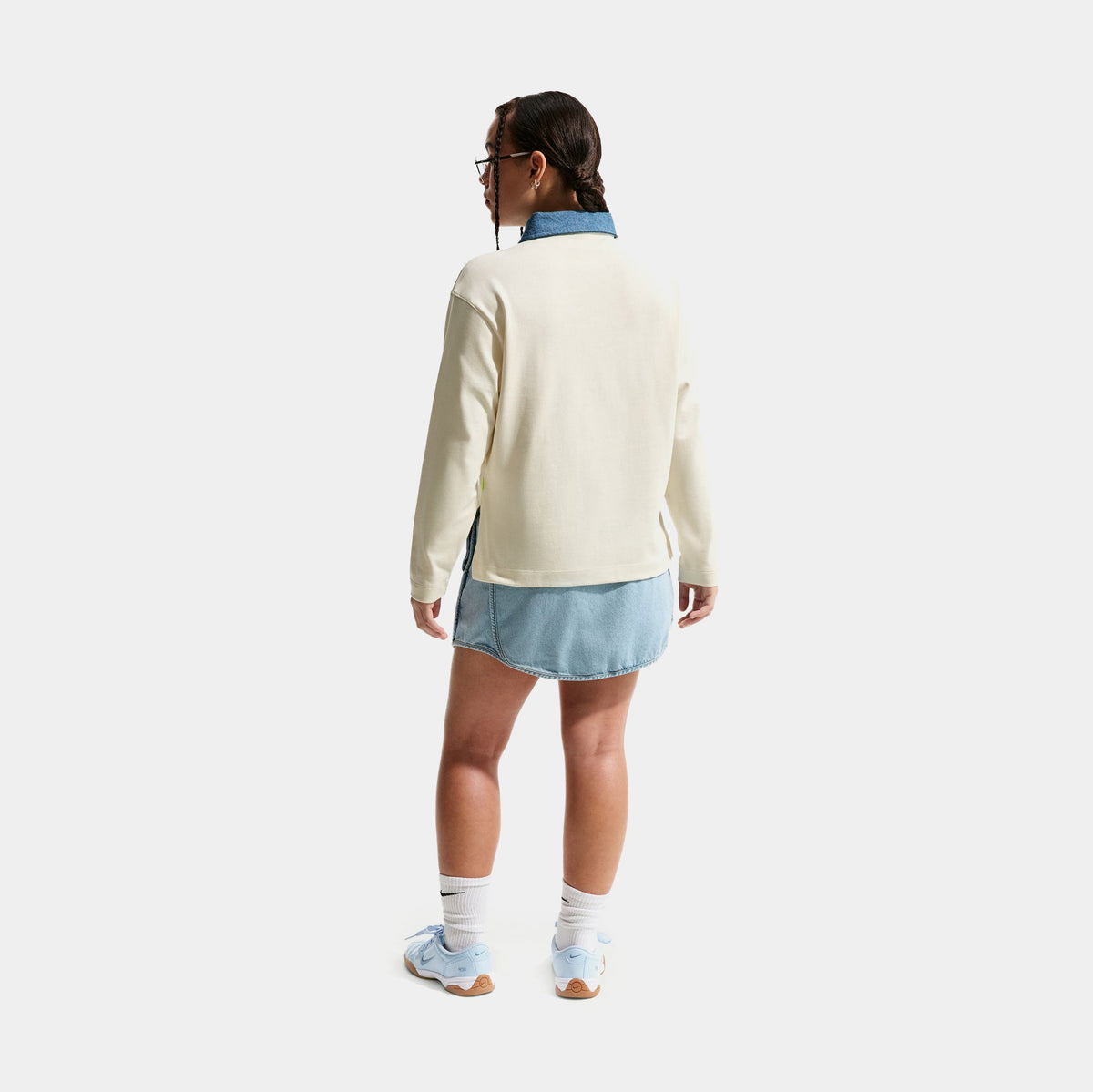 NSW Polo Denim Grade School Long Sleeve Shirt (Beige/Navy)