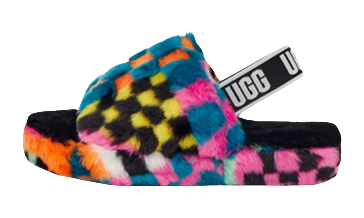 Fluff Yeah Slide Checks Sandal GS "Black / Multicolor" 1130390K BLKM