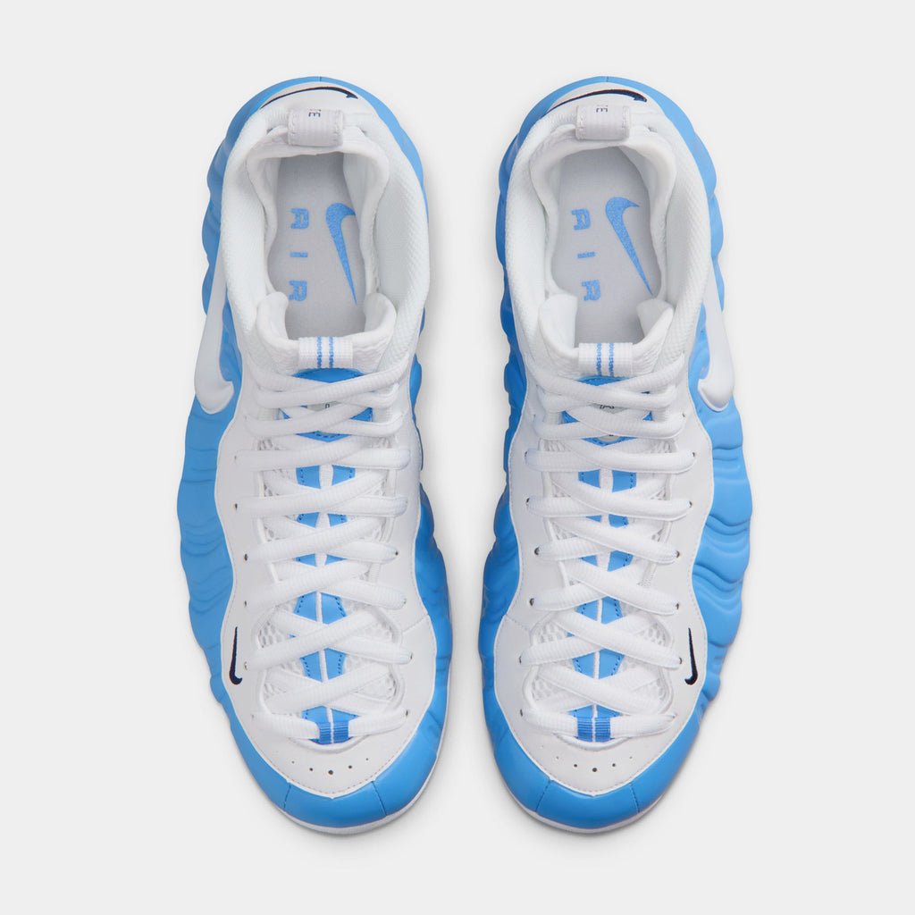 Air Foamposite Pro University Blue and White Mens Basketball Shoes (University Blue/White/White)