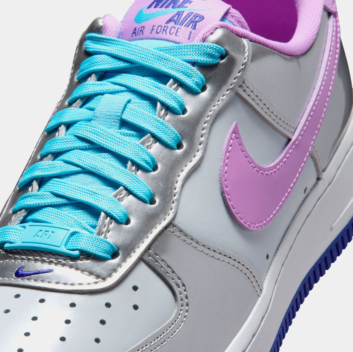 Air Force 1' 07 WNBA All Star Weekend Womens Lifestyle Shoes (Chrome/Fuchsia Glow/Pure PLatinum)