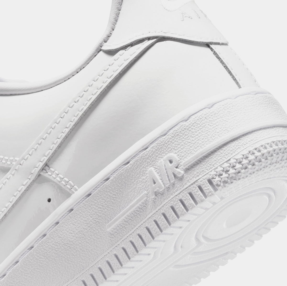 Air Force 1 Low Patent Leather Grade School Lifestyle Shoes (White)
