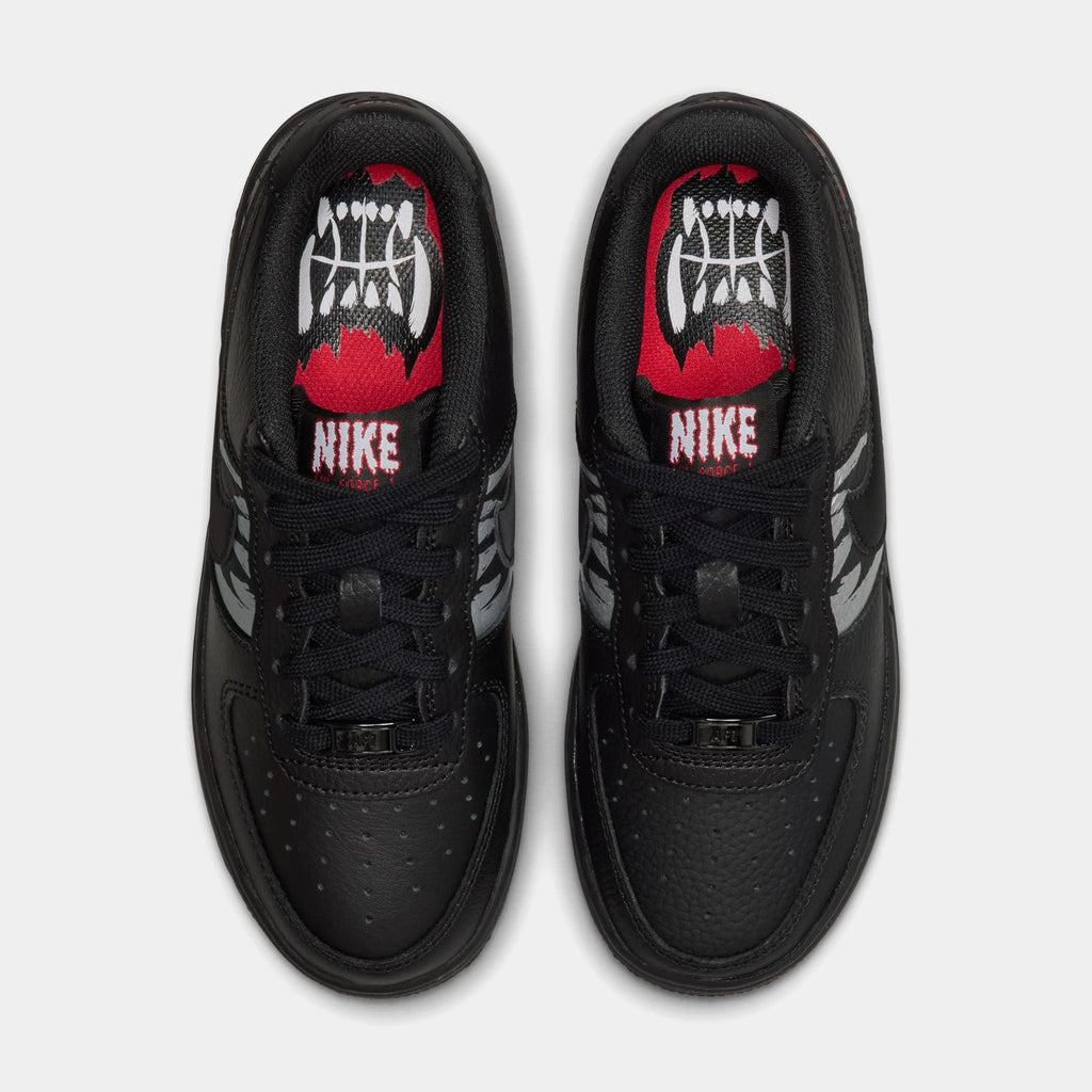 Air Force 1 Low Wolf Grade School Lifestyle Shoes (Black/University Red/Metallic Silver/Black)
