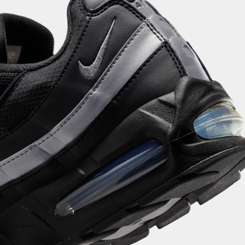 Air Max 95 Big Bubble Mens Running Shoes (Black/Black/White/Metallic Silver)