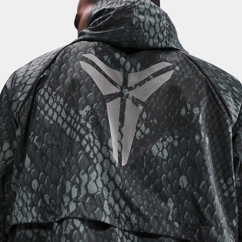 Kobe Zip Up Woven Mens Jacket (Black/Silver)