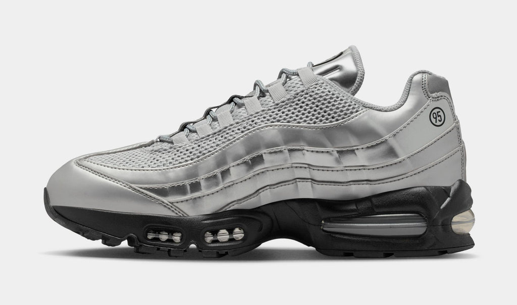 Air Max 95 Big Bubble Mens Running Shoes (Metallic Silver/Black/Black)