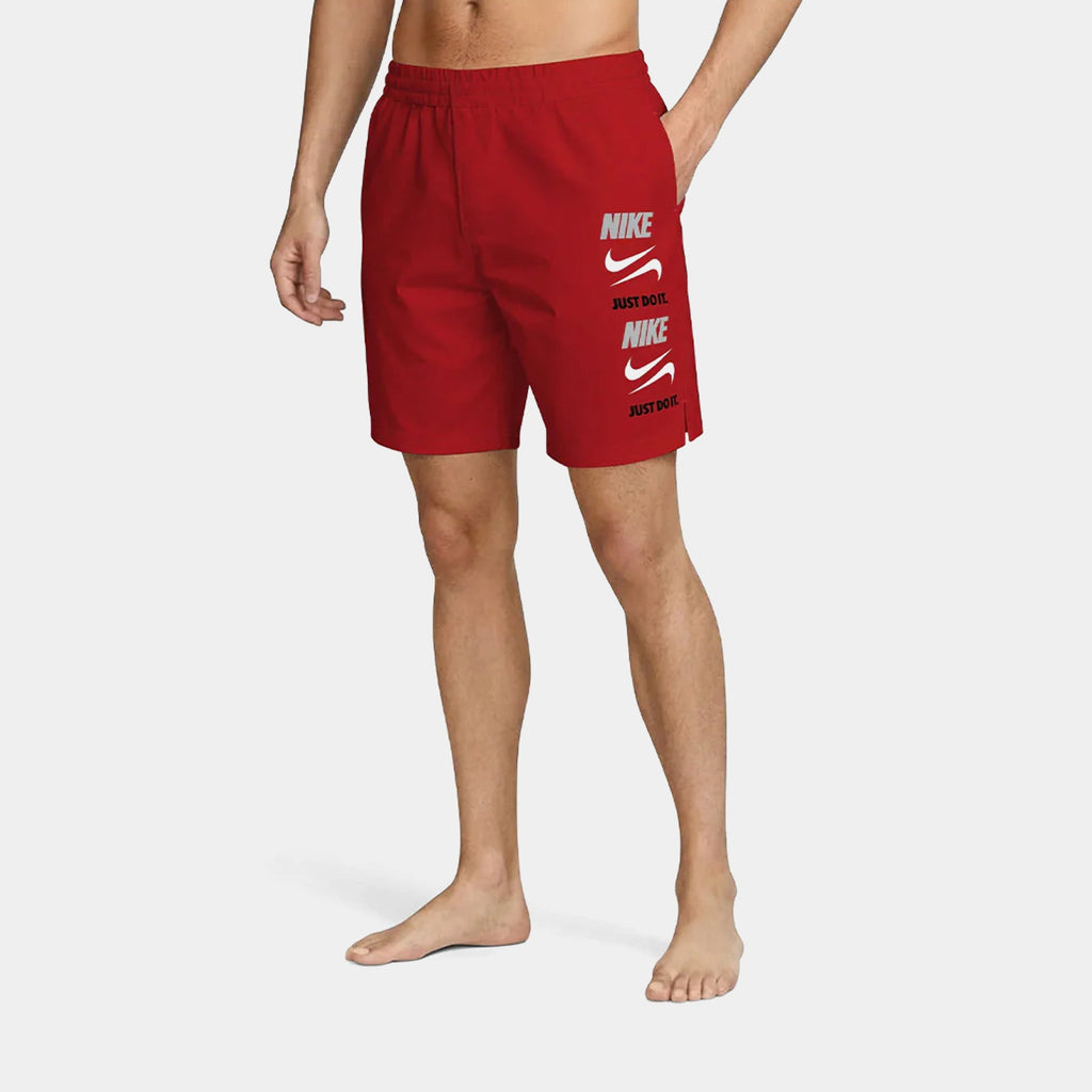 Swim Breaker 7" Volley Mens Shorts (Red/Grey)