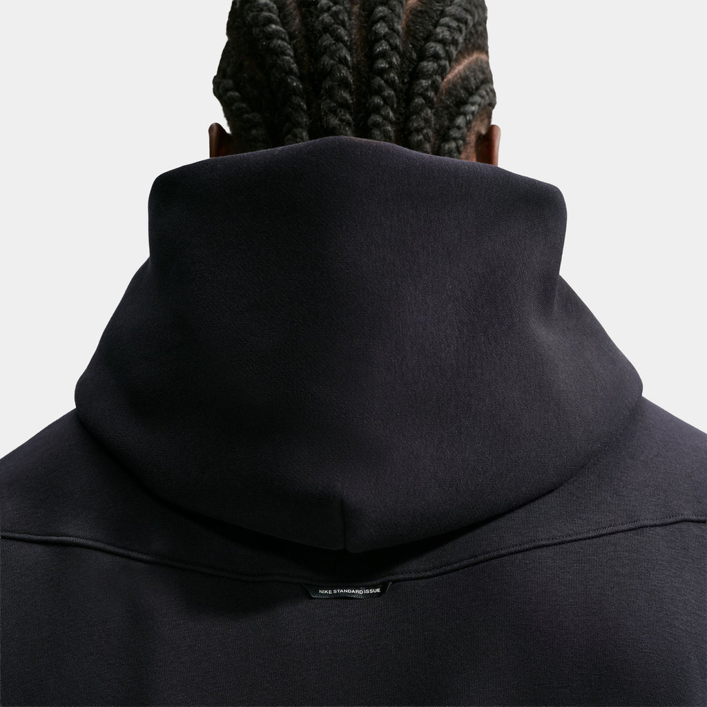 Standard Issue Brushed Basketball Pullover Mens Hoodie (Black/Light Current Blue/Pale Ivory)