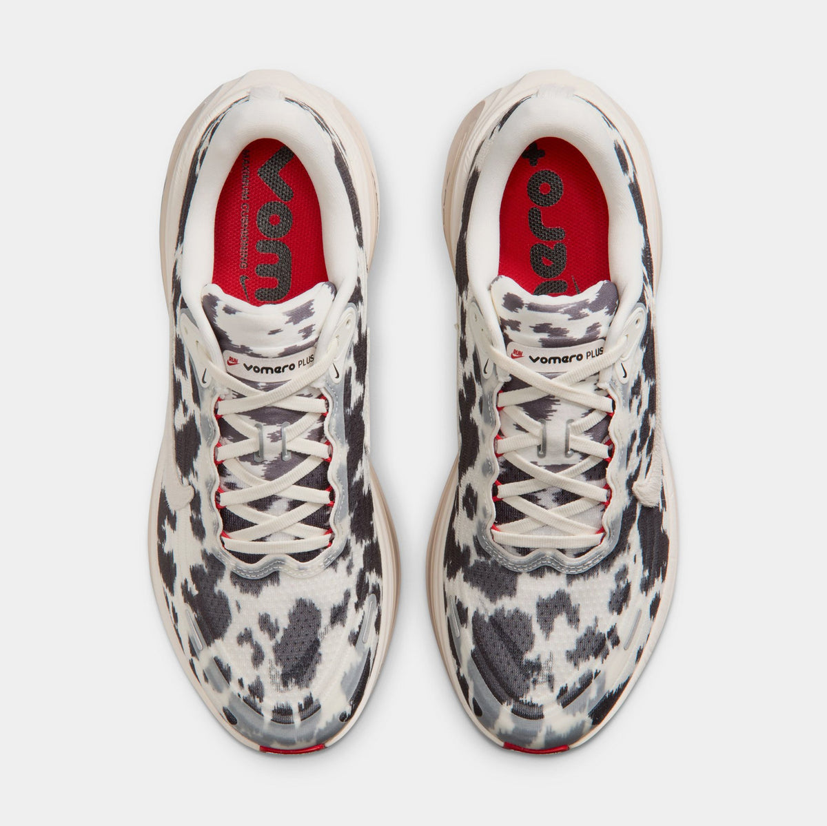 Vomero Plus Cow Print Mens Running Shoes (Sail/University Red/Light Orewood Brown)