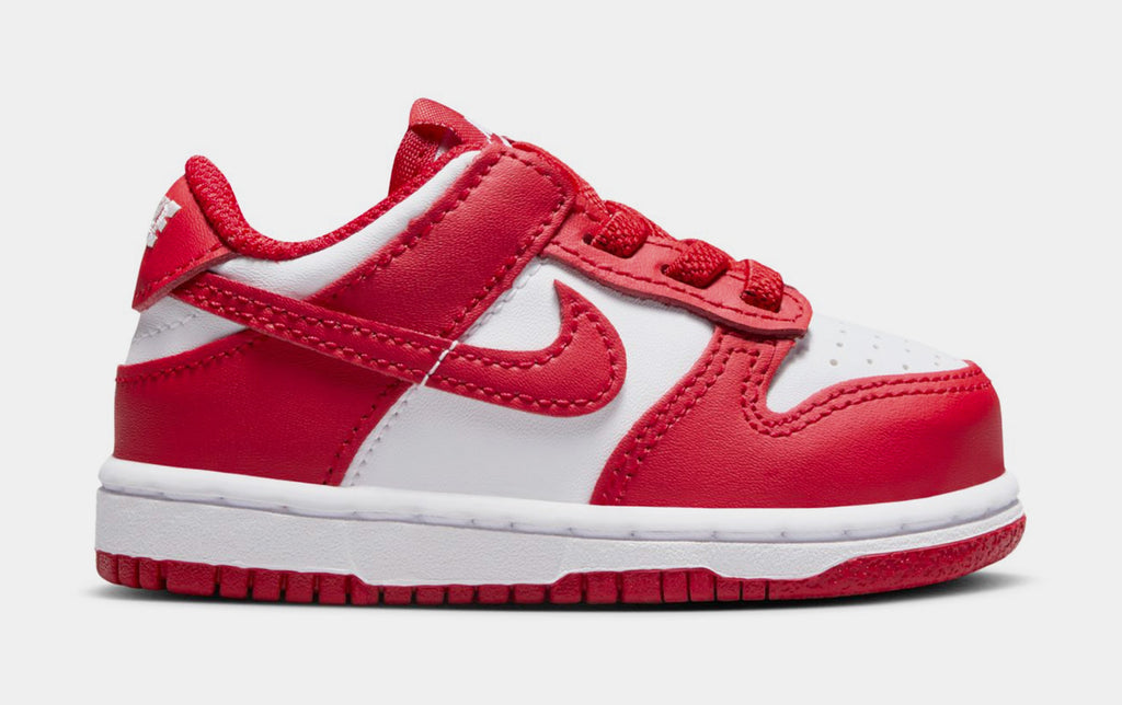 Dunk Low Infant Toddler Lifestyle Shoes (White/University Red/White)
