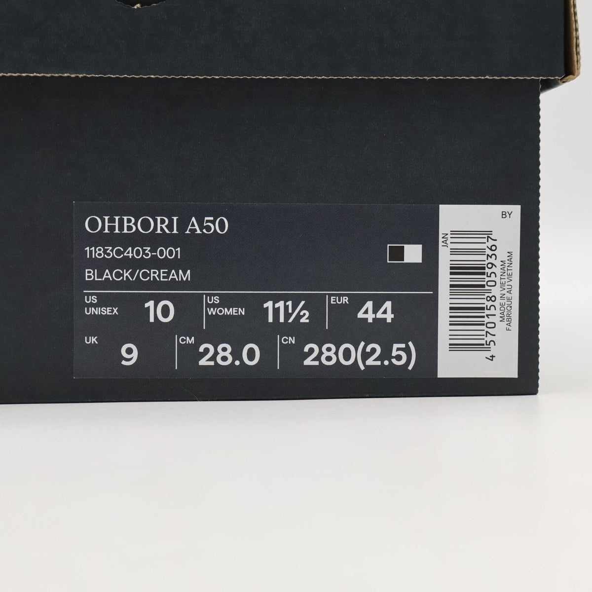1183C403-001 Onitsuka Tiger Ohbori A50 Black Cream (Men's)