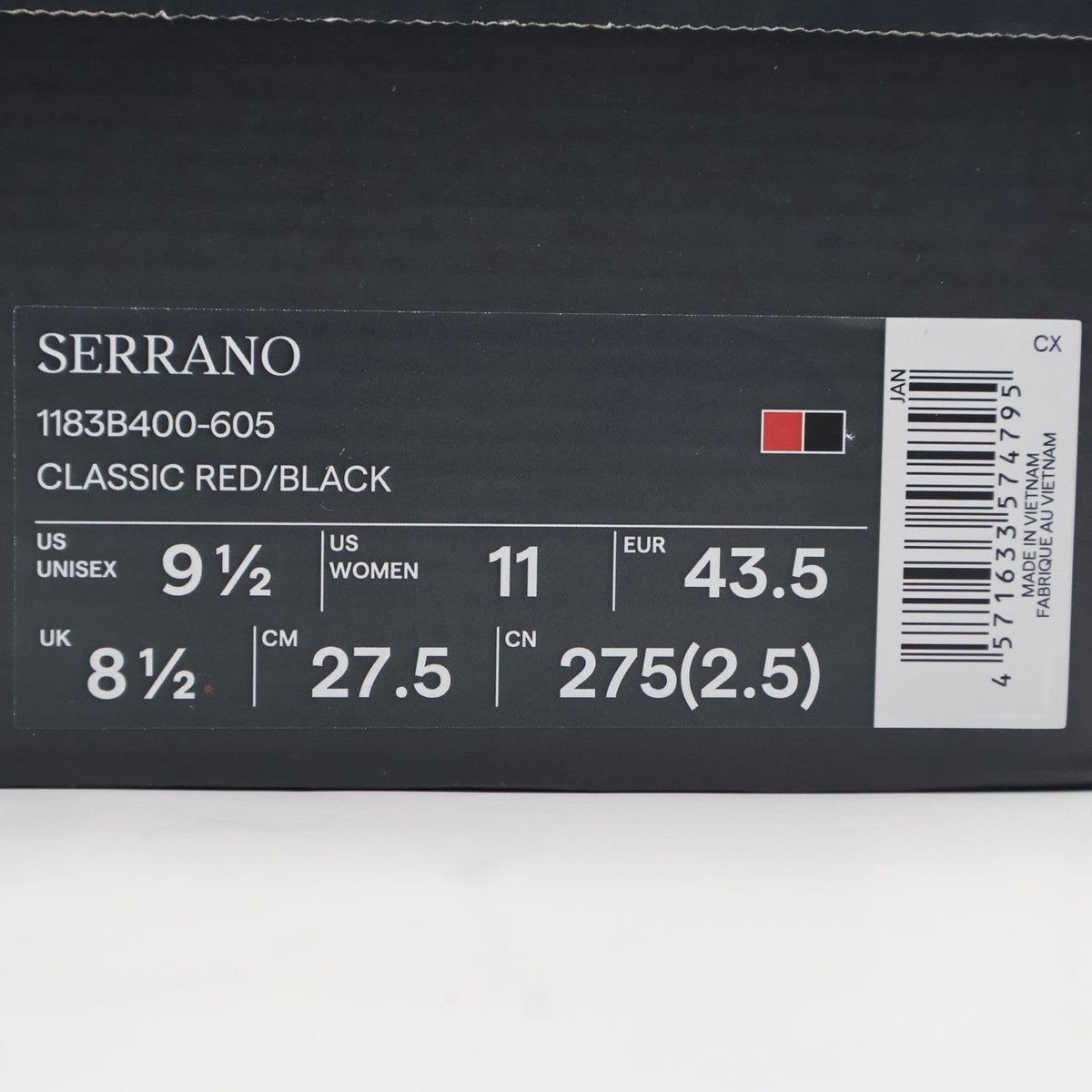 1183B400-605 Onitsuka Tiger SERRANO CLASSIC RED BLACK (Men's)