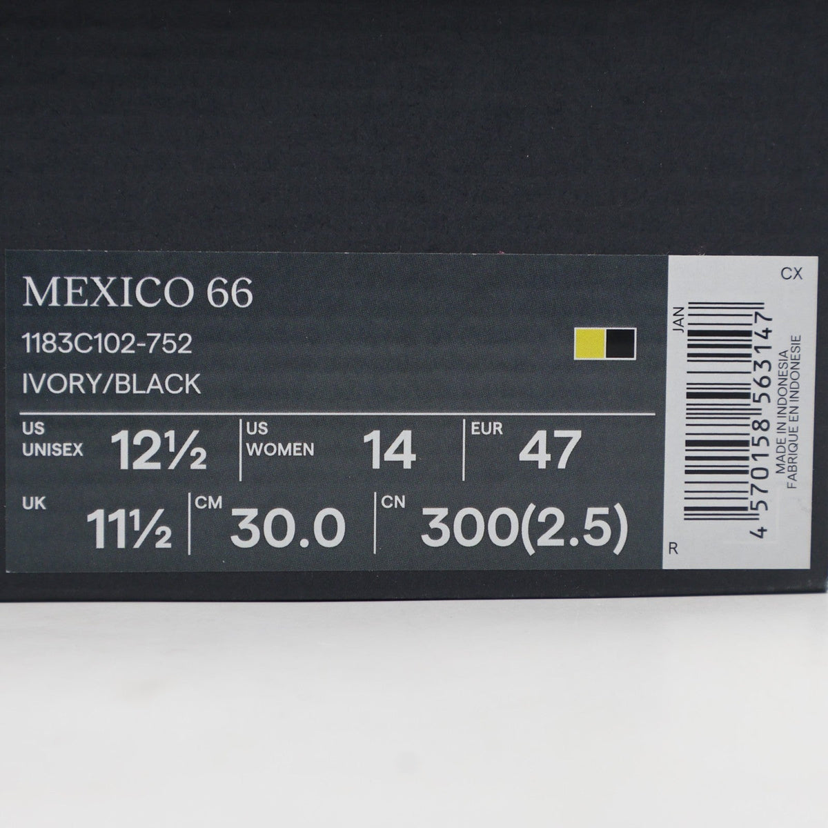 1183C102-752 Onitsuka Tiger Mexico 66 Ivory Black (Men's)