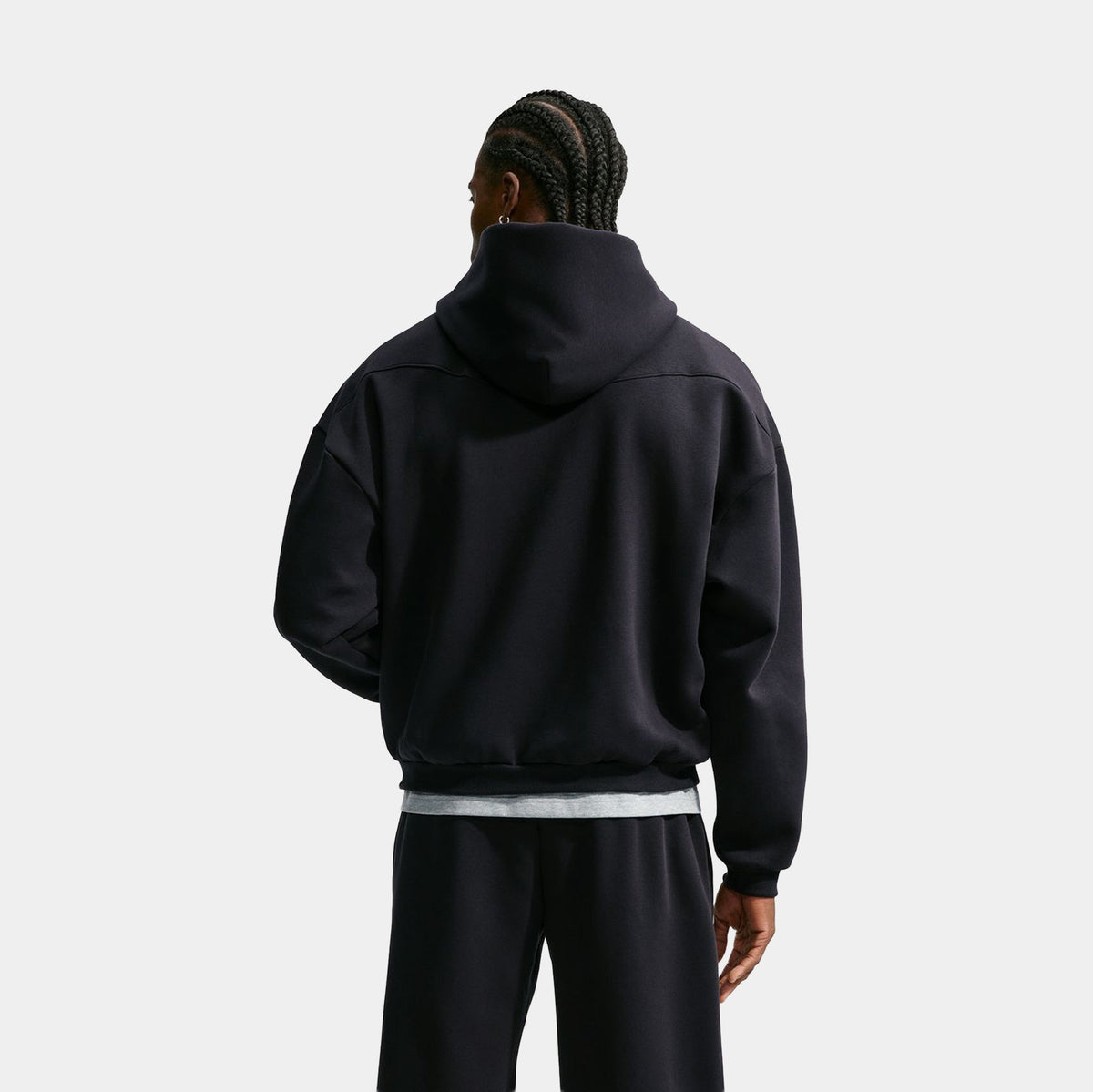 Standard Issue Brushed Basketball Pullover Mens Hoodie (Black/Light Current Blue/Pale Ivory)