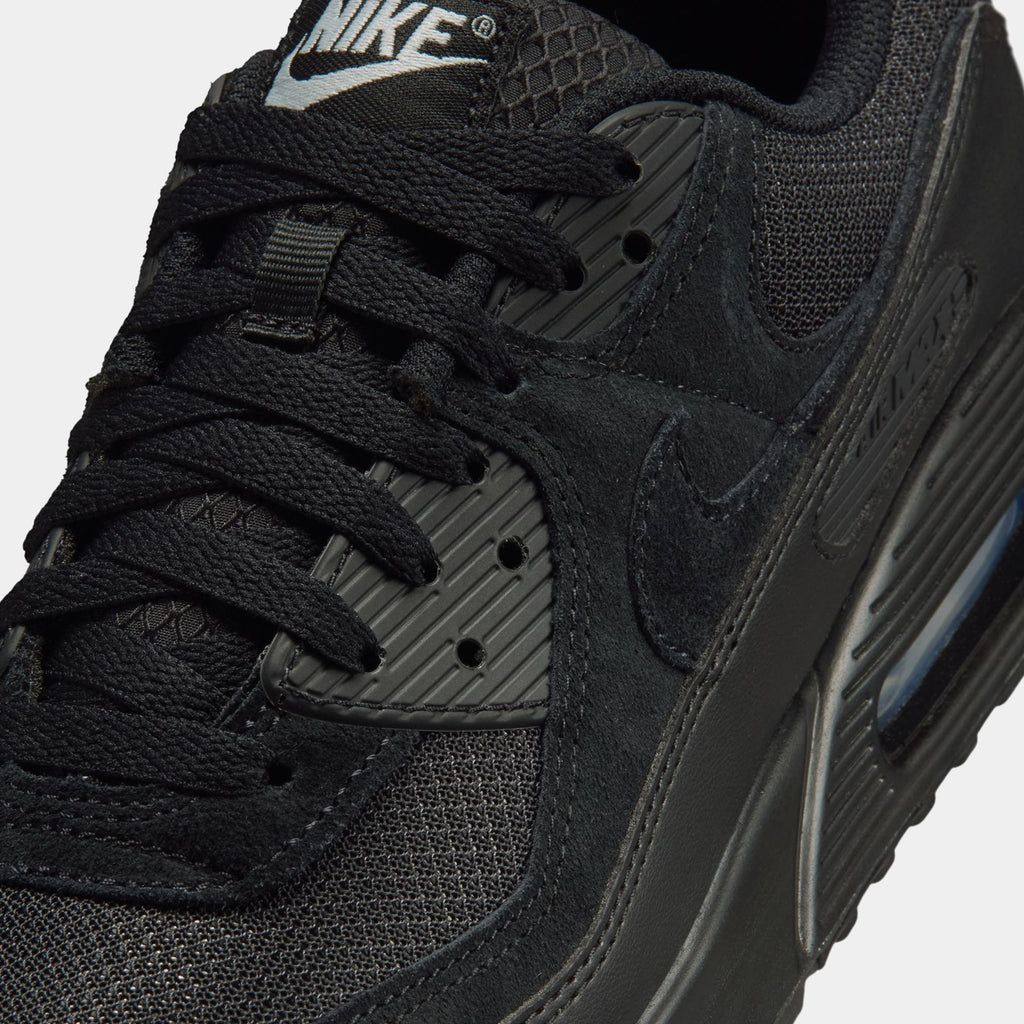 Air Max 90 Mens Running Shoes (Black/Black/Light Smoke Grey)