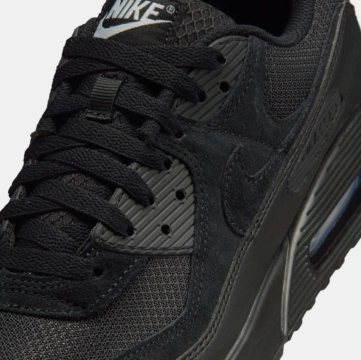 Air Max 90 Mens Running Shoes (Black/Black/Light Smoke Grey)