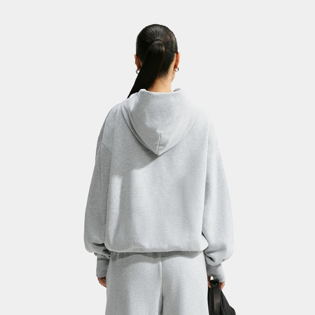 Studio Fleece Medium Oversized Pullover Womens Hoodie (Wolf Grey/Heather/Sail)