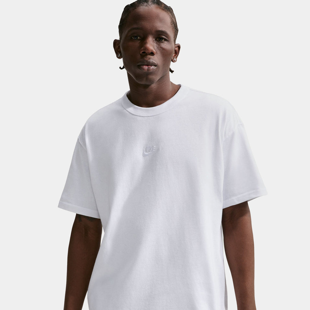 Sportswear Premium Essentials Mens Short Sleeve Shirt (White)