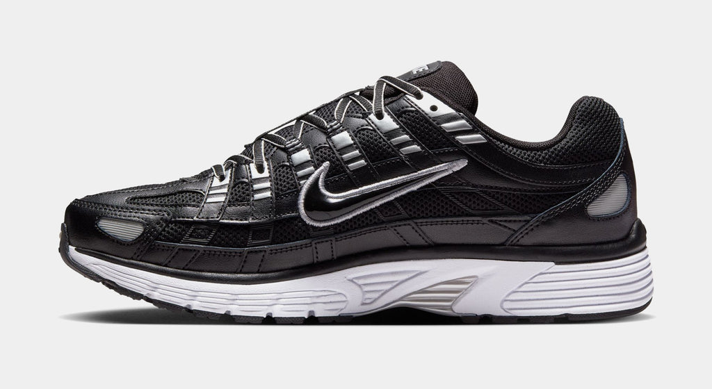 P-6000 Mens Running Shoes (Black/White/Metallic Silver)