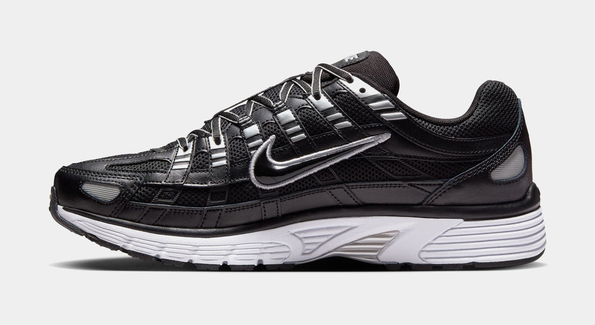 P-6000 Mens Running Shoes (Black/White/Metallic Silver)