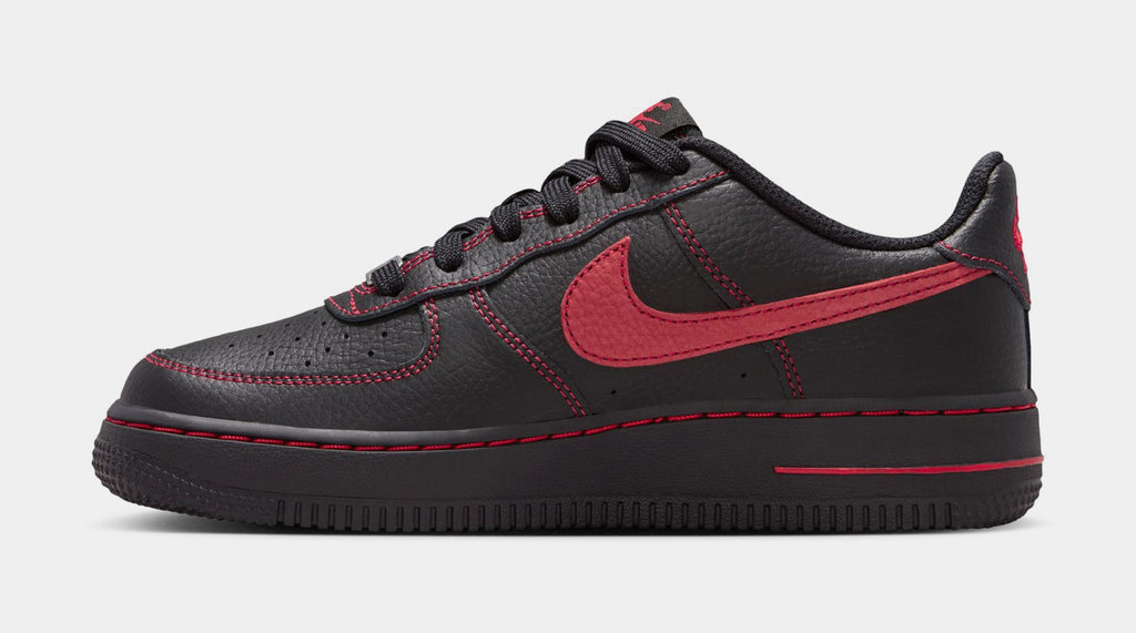 Air Force 1 LV8 Grade School Lifestyle Shoes (Black/University Red/Black/Black)