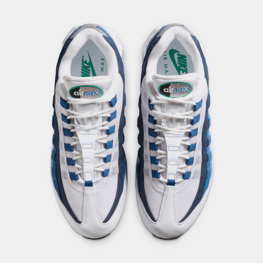 Air Max 95 Big Bubble Slate Mens Running Shoes (White/Emerald Green/Lake Blue) Free Shipping