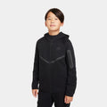 Tech Fleece Full Zip Grade School Hoodie (Obsidian/Black/Black)