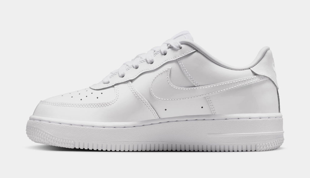 Air Force 1 Low Patent Leather Grade School Lifestyle Shoes (White)