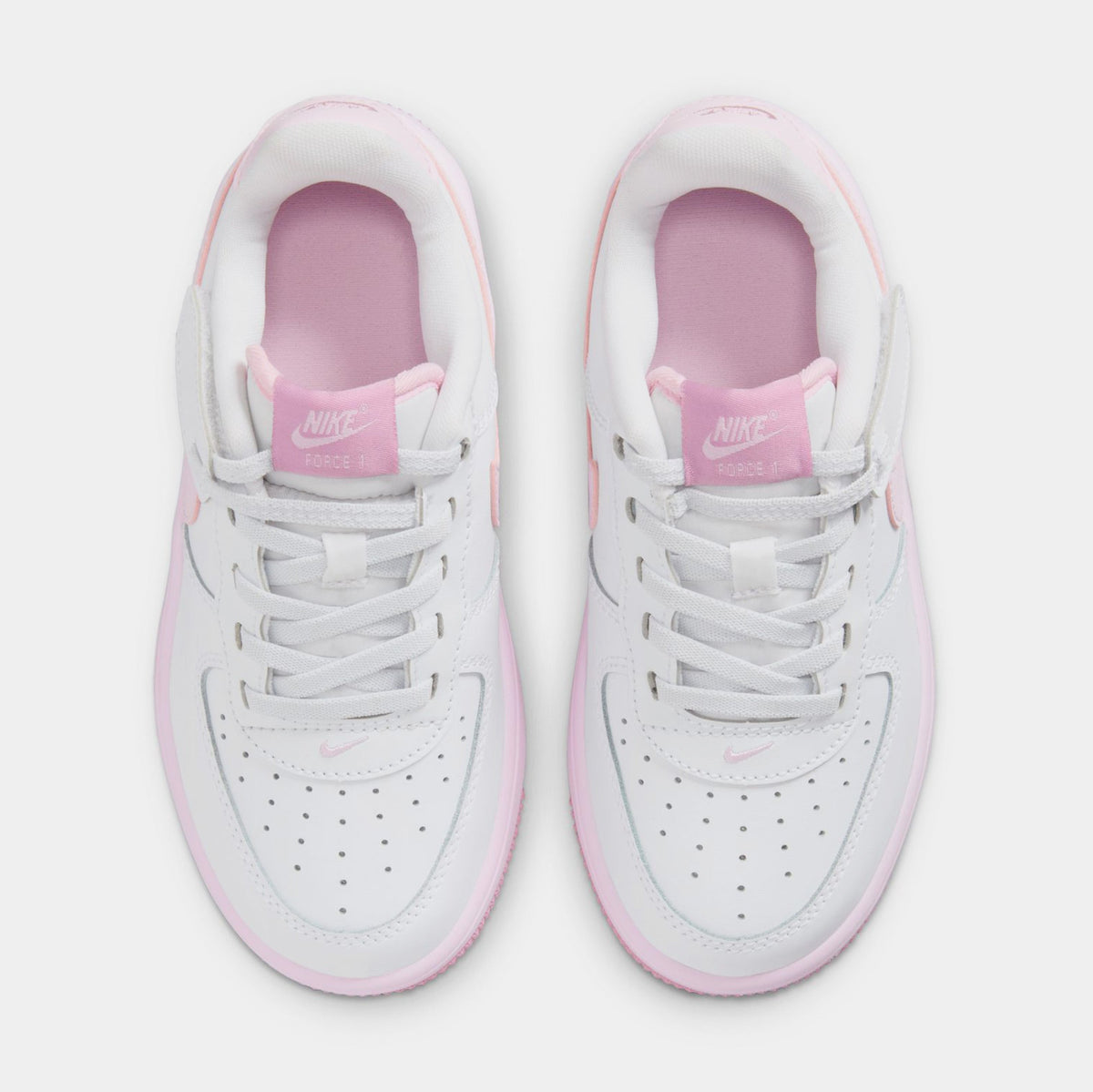 Force 1 Low EasyOn Preschool Lifestyle Shoes (White/Pink Foam/Elemental Pink)