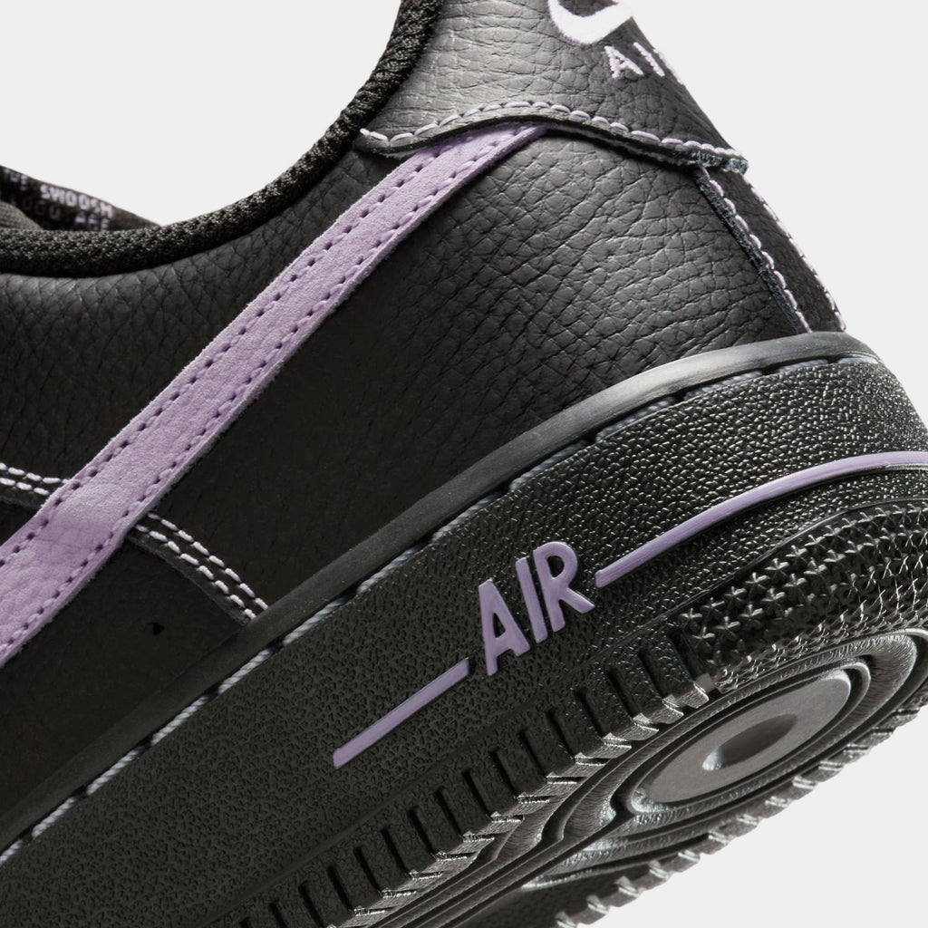 Air Force 1 LV8 Grade School Basketball Shoes (Black/Hydrangeas)