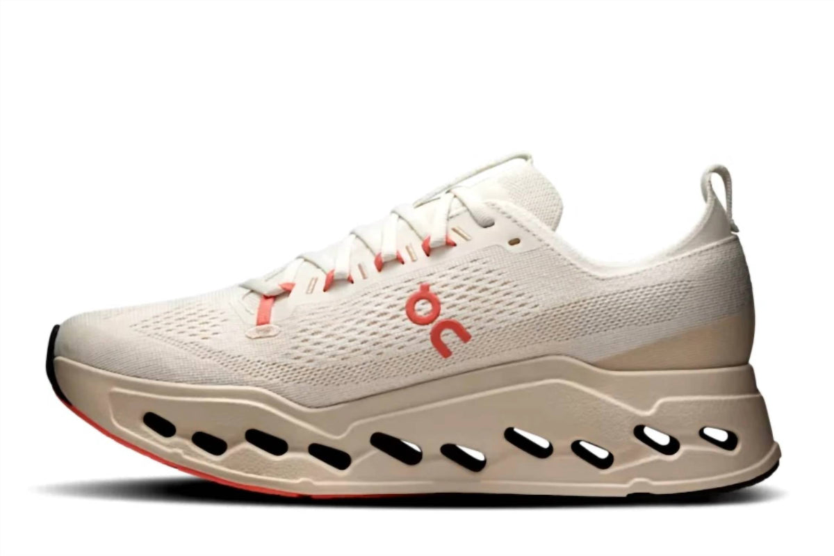 Women's Cloudsurfer Max Running Shoe In Ivory | Salmon