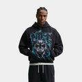 Standard Issue Brushed Basketball Pullover Mens Hoodie (Black/Light Current Blue/Pale Ivory)
