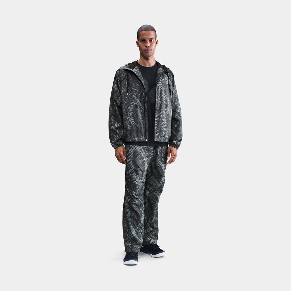 Kobe Zip Up Woven Mens Jacket (Black/Silver)
