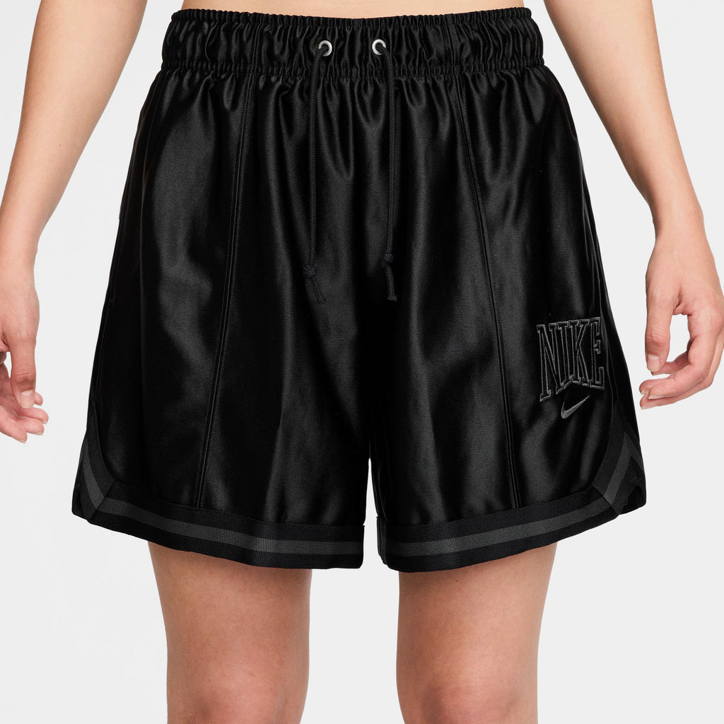 Loose 6" Mid Rise Satin Womens Shorts (Black/Anthracite/Anthracite)
