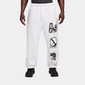 Sportswear Graphic Fleece Novelty Mens Pants (Birch Heather/Black/White/Safety Orange)