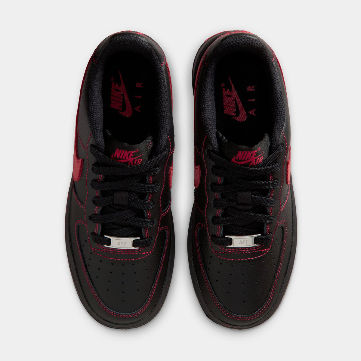 Air Force 1 LV8 Grade School Lifestyle Shoes (Black/University Red/Black/Black)