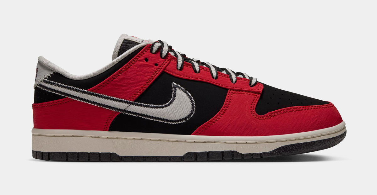 Dunk Low Mens Lifestyle Shoes (Black/Sail/University Red)
