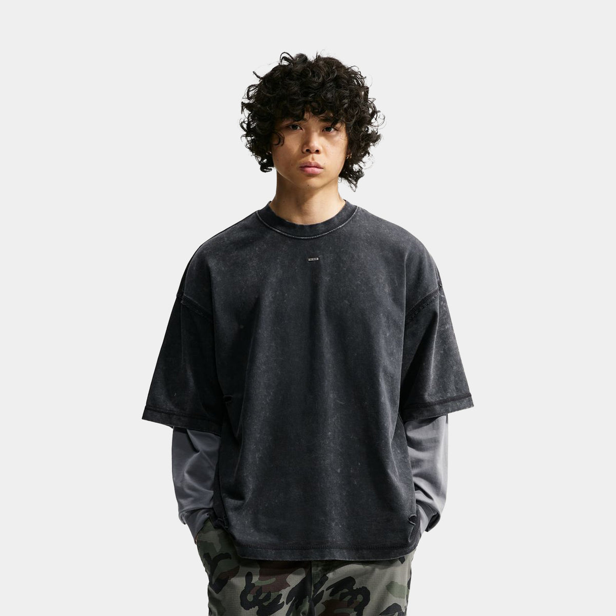 Sportswear Mens Short Sleeve Shirt (Black/Ice Silver/Dark Smoke Grey)