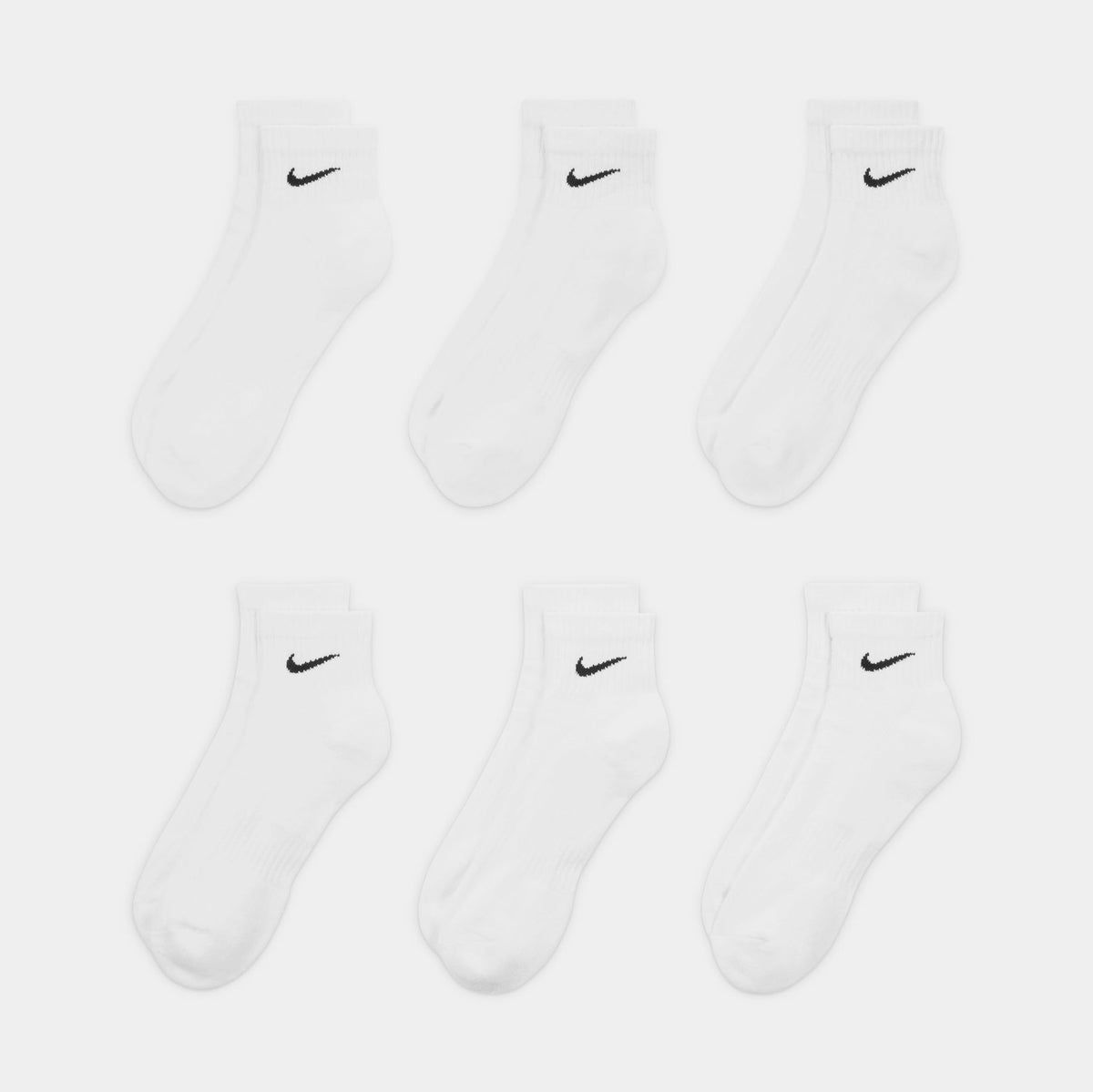 Everyday Plus Cushioned 6 Pack Mens Socks (White/Black)